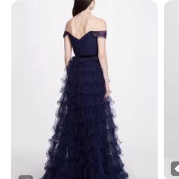 Marchesa Notte Ruffle Tulle Gown - Picture 2 of 5